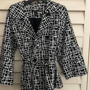 Black and White belted jacket